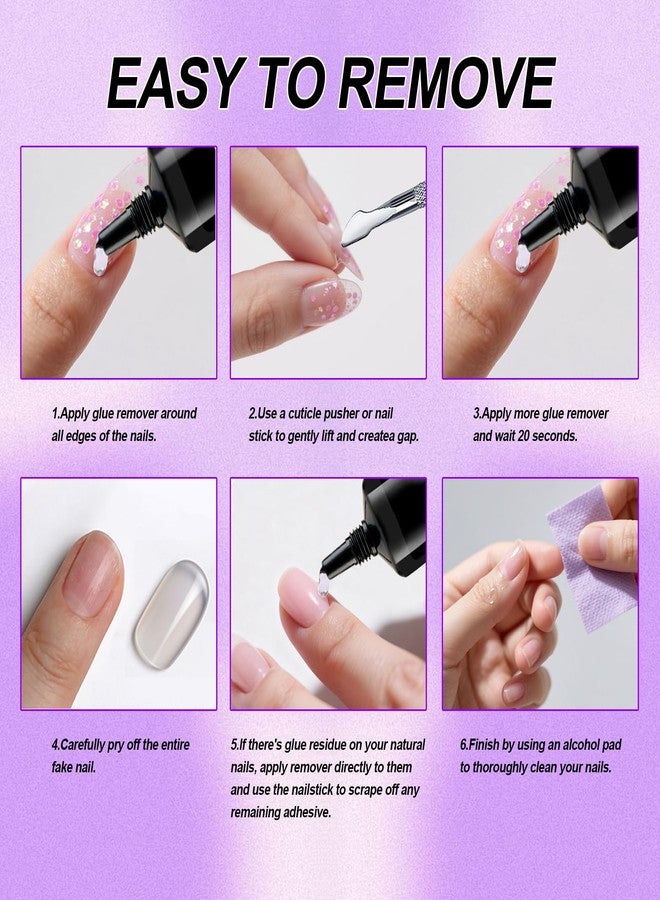 MAGIC ARMOR 2pcs Nail Glue for Press On Nail with Cuticle Pusher Set, No UV Needed, Quick Dry Strong Semi Solid Glue for Press On, Long Lasting Adhesive for Fake Acrylic Nails - Image 5